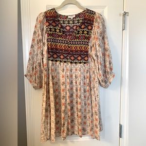 Umgee boho floral/Aztec style dress